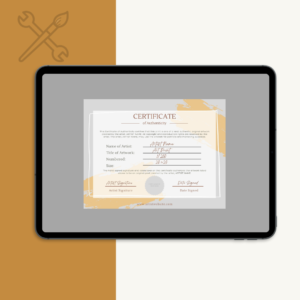 Certificate of Authenticity Template for Prints