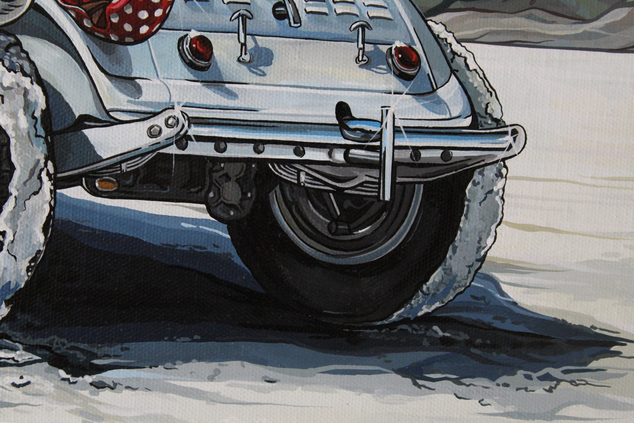 Bonneville Salt Flats Original Painting – Asphalt Canvas Custom Art