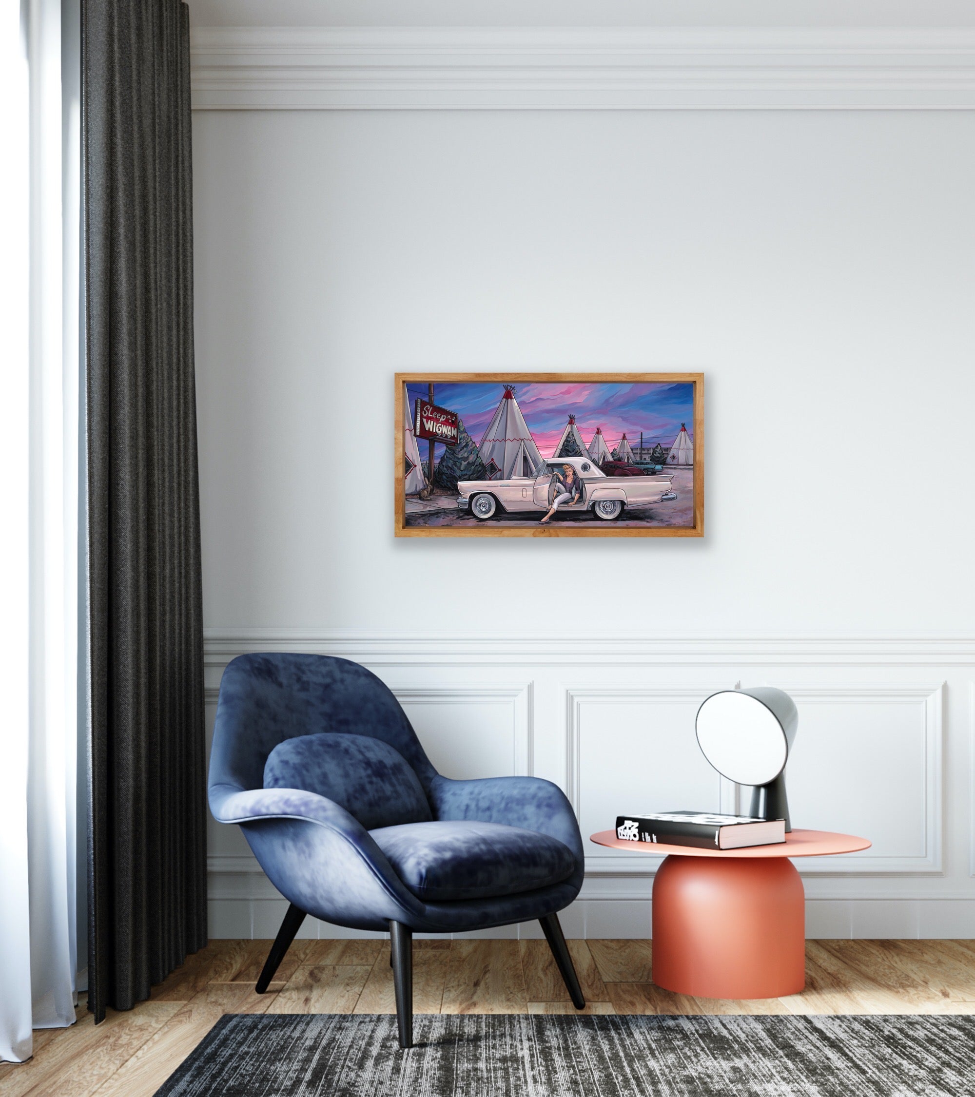 Route 66 Original Painting – Asphalt Canvas Custom Art