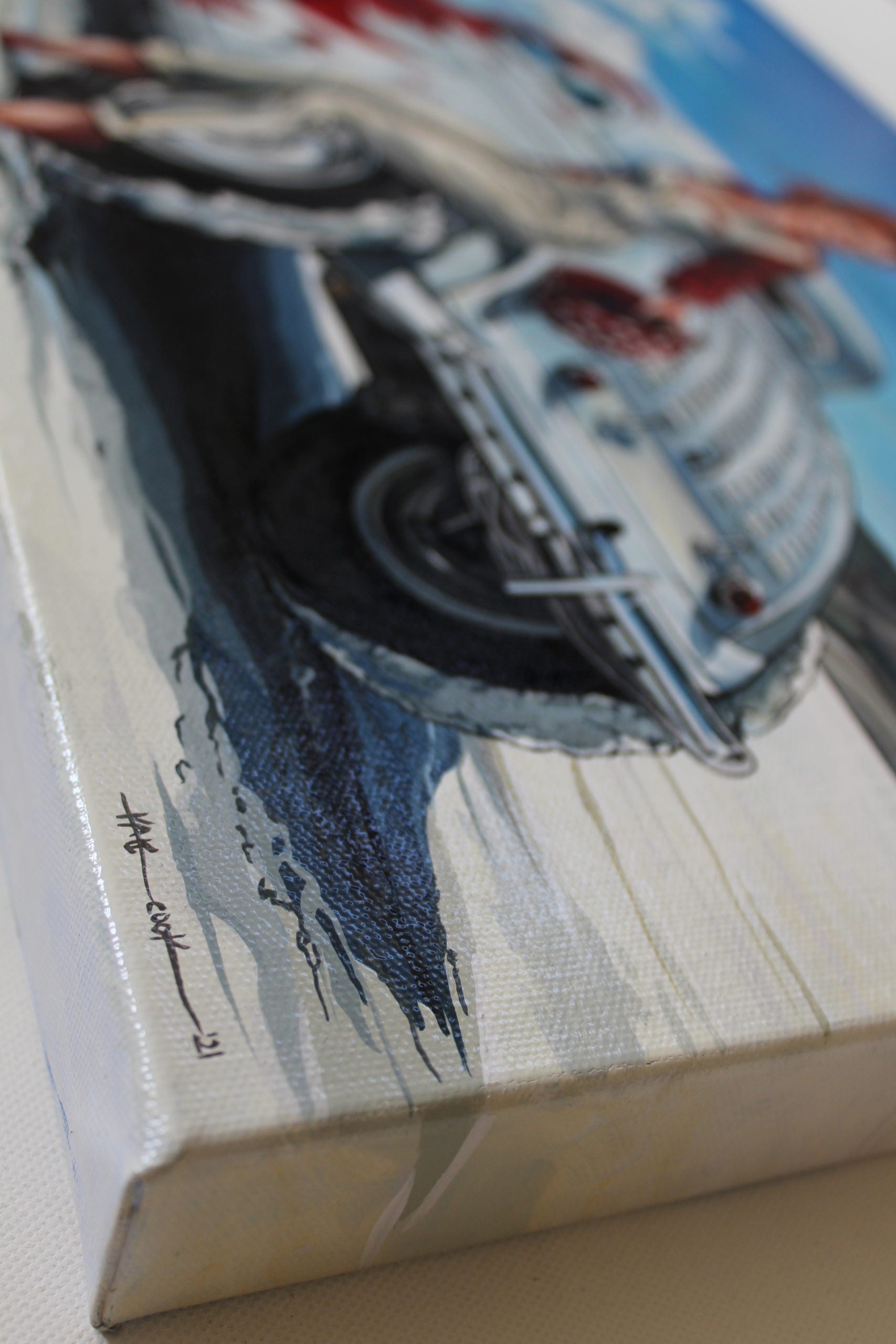 SUZU.1 フリーホイーラーズBonneville Salt Flats Bonneville Salt Flats Original Painting – Asphalt Canvas Custom Art
