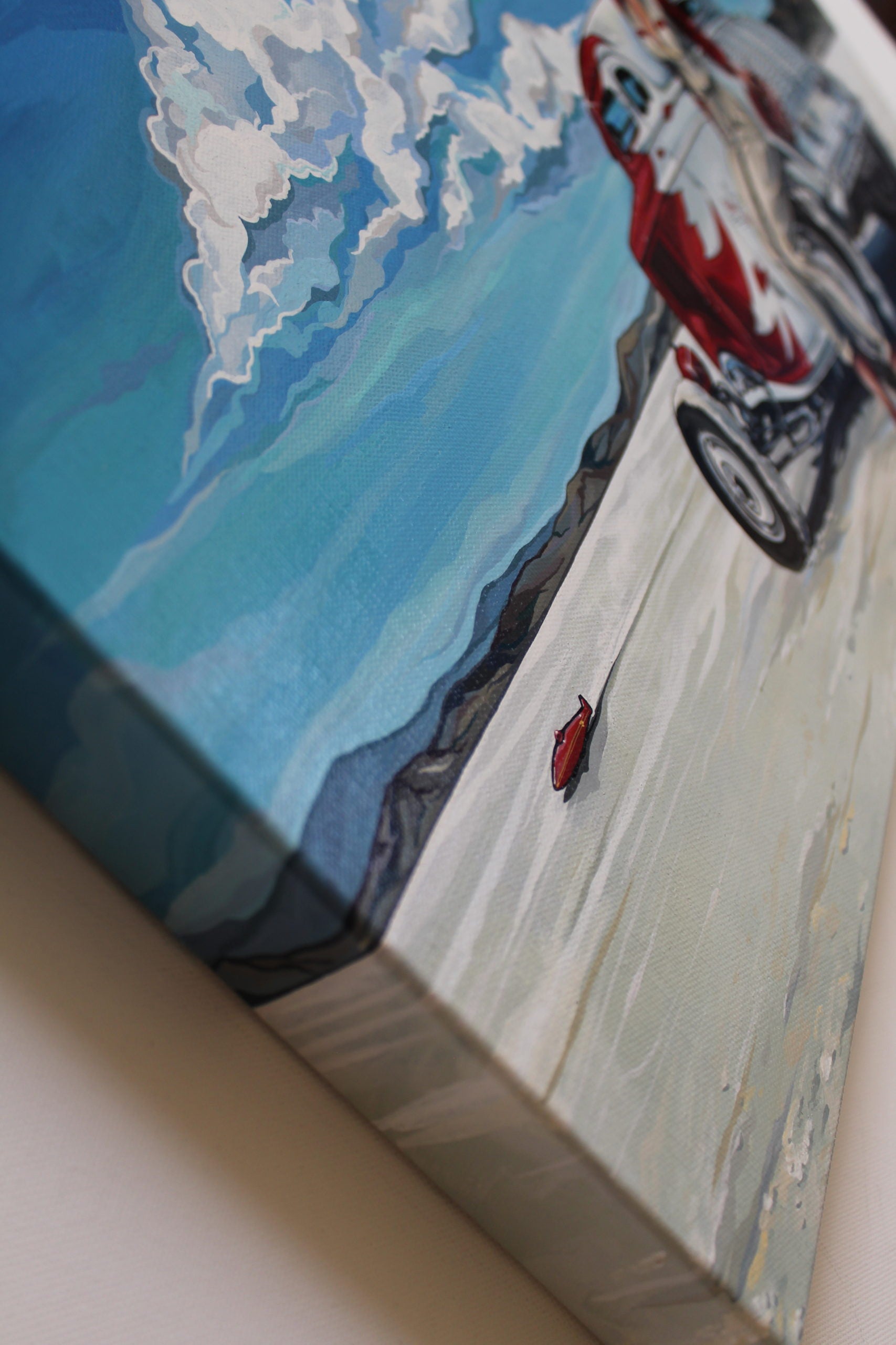 Bonneville Salt Flats Original Painting – Asphalt Canvas Custom Art