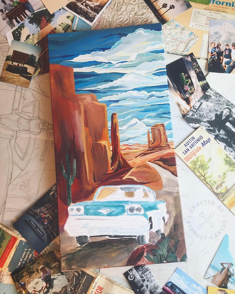 Monument Valley Painting In Progress