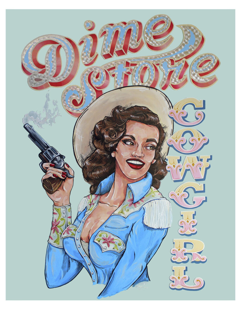 Dime Store Cowgirl Art Print by Kate Cook