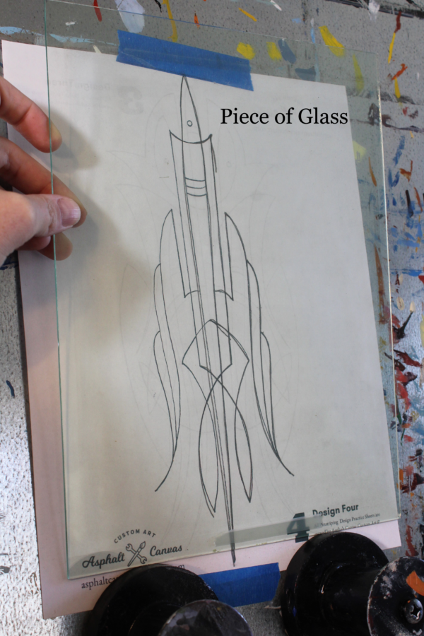 How to practice pinstriping with glass by Kate Cook